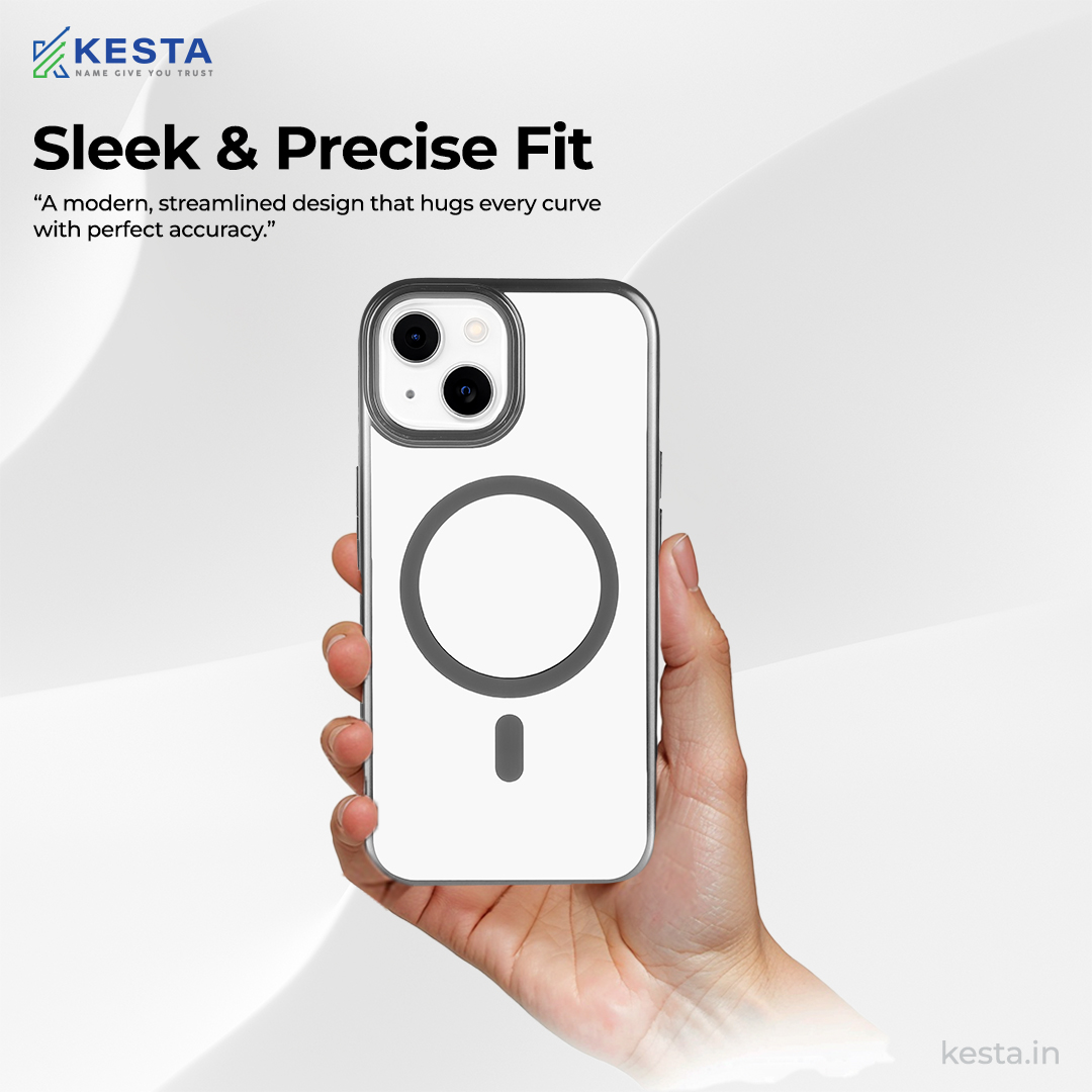 iPhone 15 Cover - Notify Popup Grey Transparent Case (Camera Sink Protection & Wireless Charging Optimized)